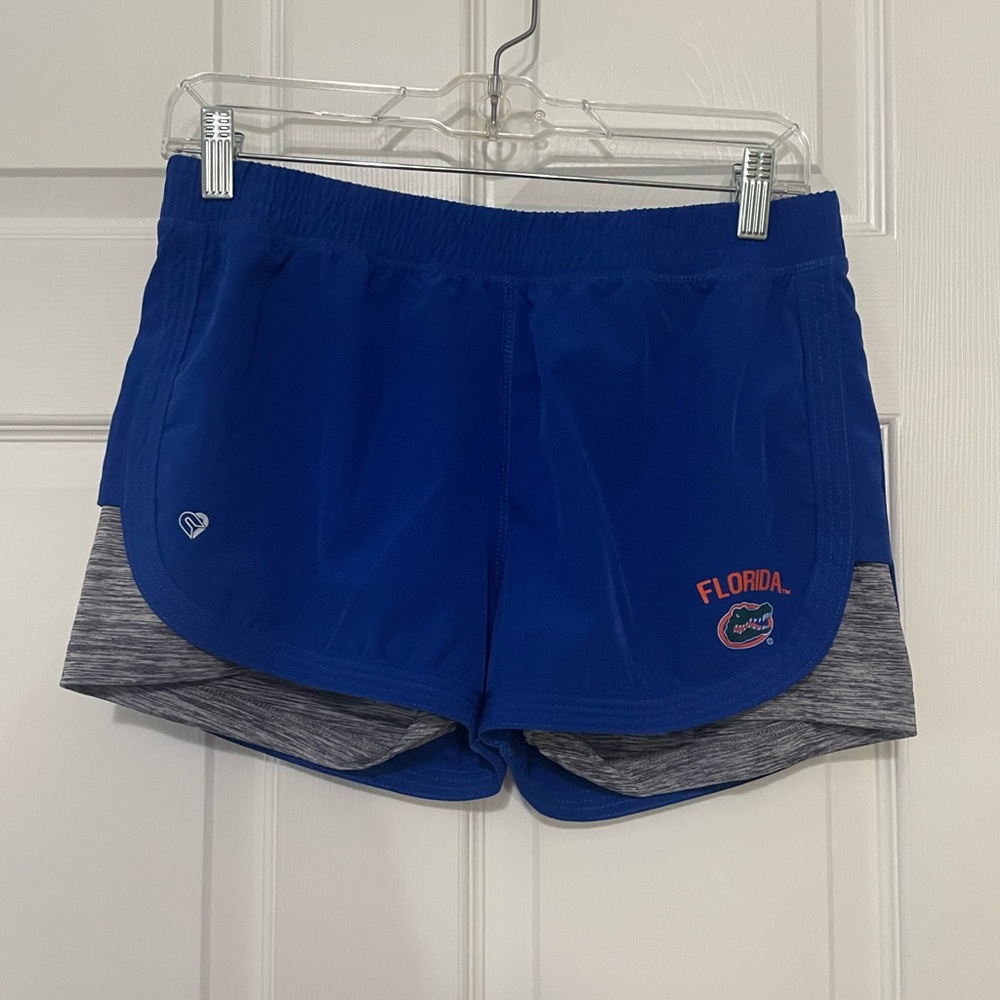 Large Blue and Gray Gators Women's Athletic Shorts